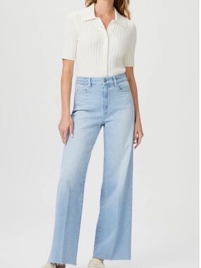 NWT PAIGE  Anessa Wide-Leg Ankle Jeans Martini Light Wash Blue 29
